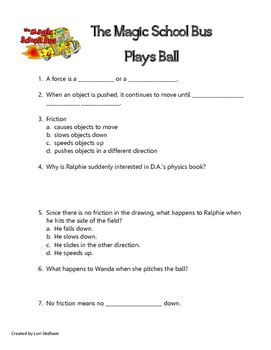 magic school bus plays ball worksheet answer key